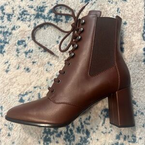 MaxMara Chocolate Brown Lace-Up Ankle Boots